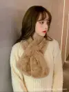This winter Korean student scarf is made of faux Harajuku fur and rex rabbit fur. It is white and soft, providing warmth for girls Item Picture